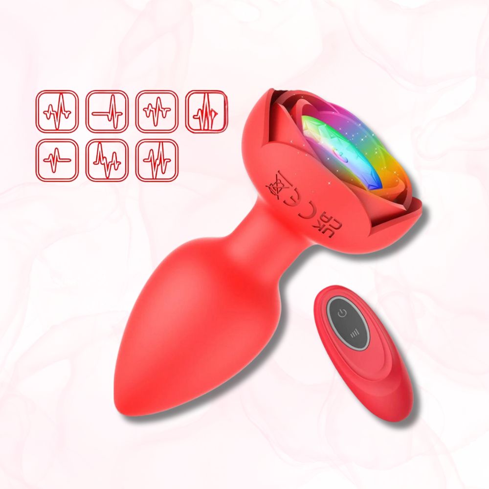 Plug Anal Vibrant <br> La Rose du Bonheur - Mon Plug Anal